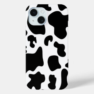 Funda Para iPhone 15 Vaca negra y blanca