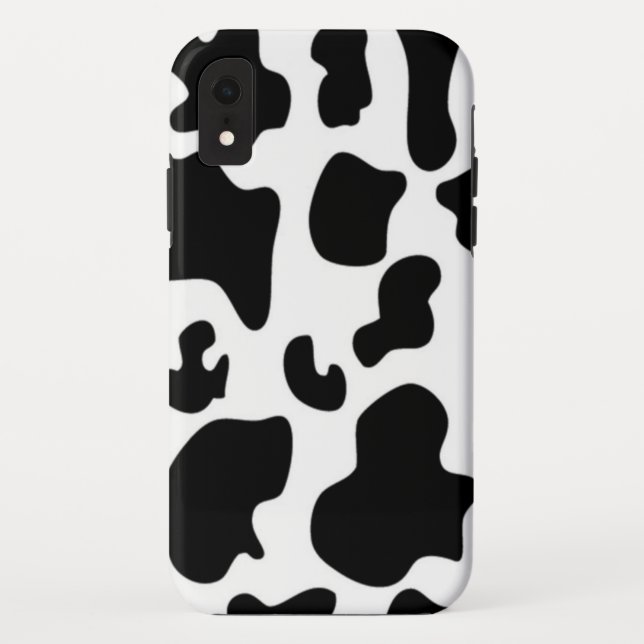 Funda De Case-Mate Para iPhone Vaca negra y blanca (Reverso)