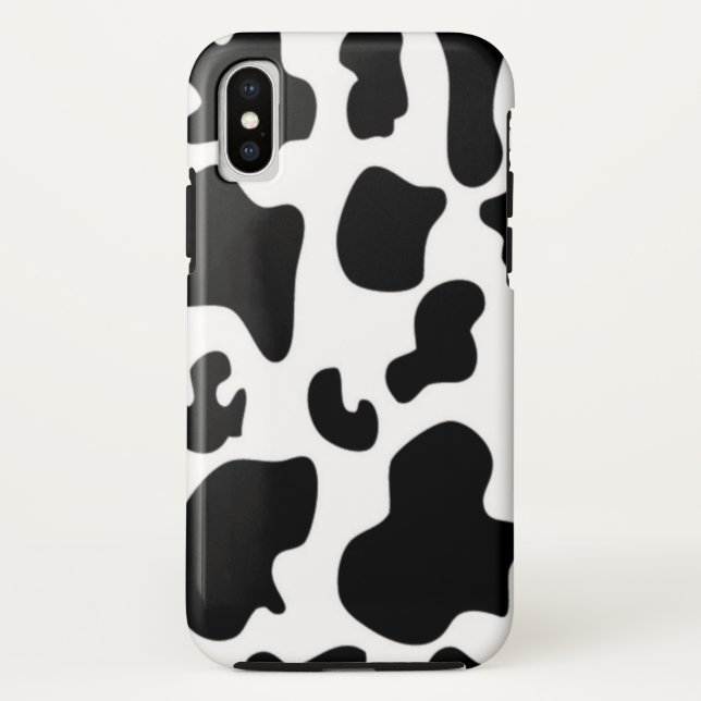 Funda De Case-Mate Para iPhone Vaca negra y blanca (Reverso)