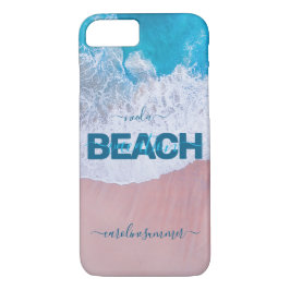Funda Para iPhone 8/7 Vacaciones en Bermudas, Playa Rosada Tropical