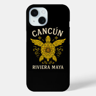 Funda Para iPhone 15 Vacaciones Tropicales Cancun & Riviera Maya Tipogr