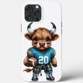Funda Para iPhone 13 Pro Max Vacas de las Tierras Altas y Fútbol Americano