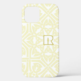 Funda Para iPhone 12 Vainilla clásica y marco elegante blanco Texto roj