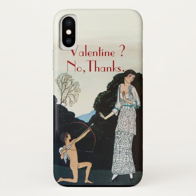 FUNDA DE Case-Mate PARA iPhone VALENTIN? NO, GRACIAS /RETRO ANTI VALENTINE'S DAY (Reverso)