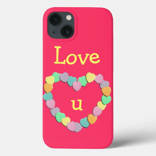 Funda De Case-Mate Para iPhone Valentine Candy Hearts Heart (Reverso)