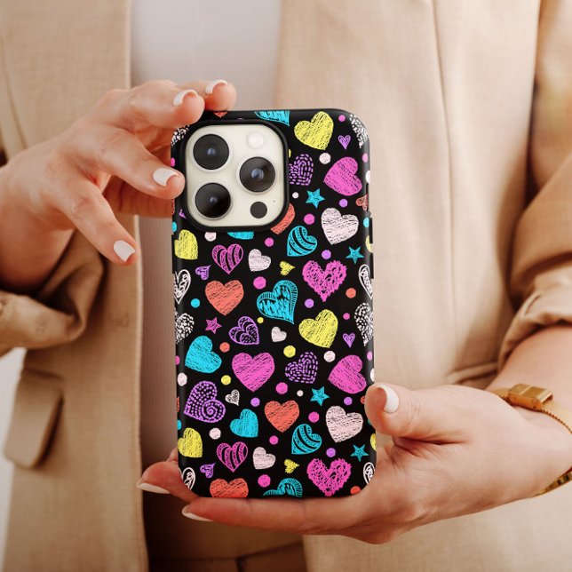 Funda De Case-Mate Para iPhone Valentine Chalk Hearts | iPhone 14 Funda-mate (Subido por el creador)