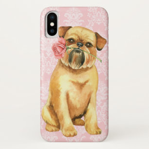 Funda Para iPhone X Valentine Rosa Brussels Griffon