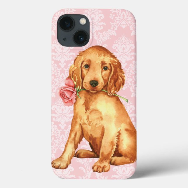 Funda De Case-Mate Para iPhone Valentine Rosa Irish Setter (Reverso)