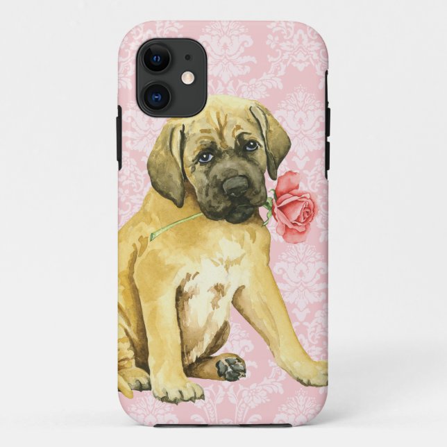 Funda De Case-Mate Para iPhone Valentine Rosa Mastiff (Reverso)