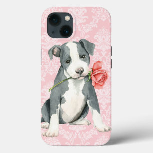 Funda Para iPhone 13 Valentine Rosa Pit Bull