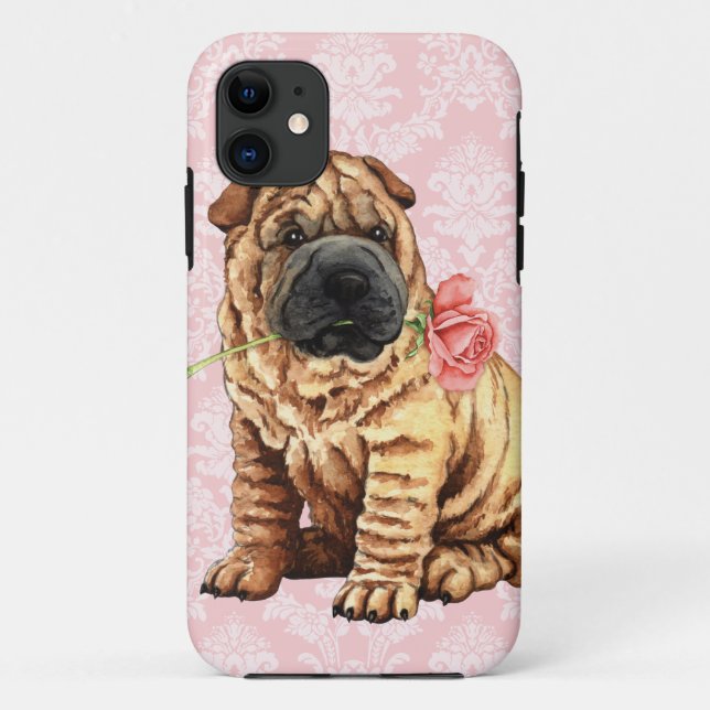 Funda De Case-Mate Para iPhone Valentine Rosa Shar-Pei (Reverso)