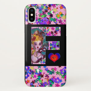 FUNDA PARA iPhone X VALENTINE VENETIAN MASQUERADE MONOGRAM F CARTA