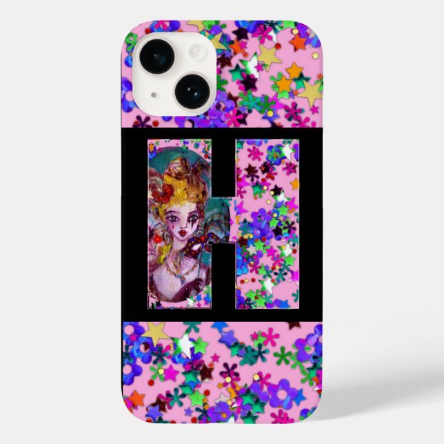 FUNDA DE Case-Mate PARA iPhone VALENTINE VENETIAN MASQUERADE MONOGRAM H CARTA (Reverso )