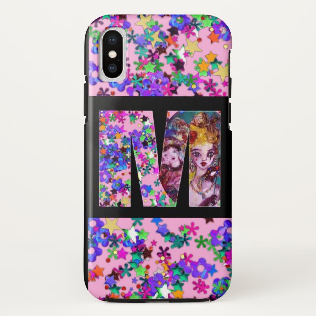 FUNDA DE Case-Mate PARA iPhone VALENTINE VENETIAN MASQUERADE MONOGRAM M CARTA (Reverso)