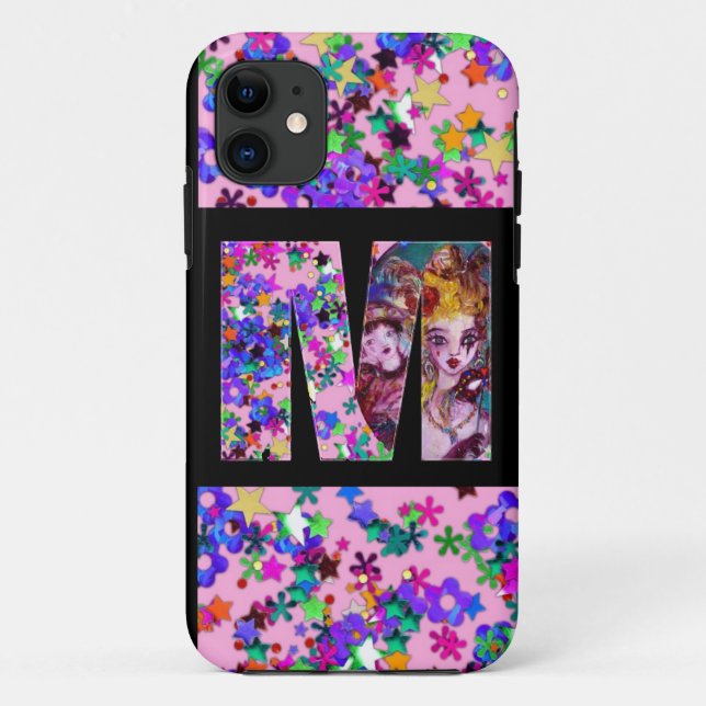 FUNDA DE Case-Mate PARA iPhone VALENTINE VENETIAN MASQUERADE MONOGRAM M CARTA (Reverso)