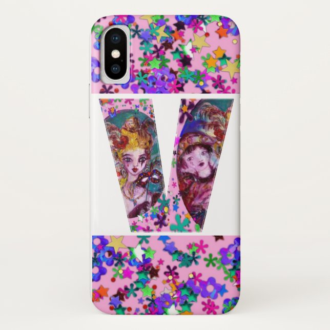 FUNDA DE Case-Mate PARA iPhone VALENTINE VENETIAN MASQUERADE MONOGRAM V CARTA (Reverso)
