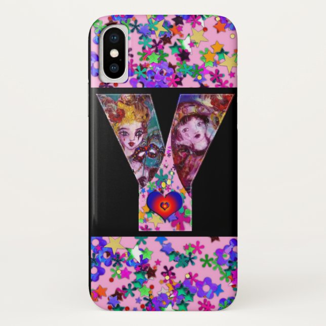 FUNDA DE Case-Mate PARA iPhone VALENTINE VENETIAN MASQUERADE MONOGRAM Y CARTA (Reverso)