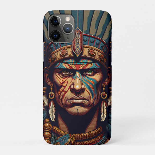 Funda De Case-Mate Para iPhone Valiente y audaz: Surge guerrero azteca (Reverso)