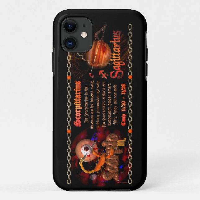 Funda De Case-Mate Para iPhone Valxart Scorpio Sagittarius zodiac (Reverso)