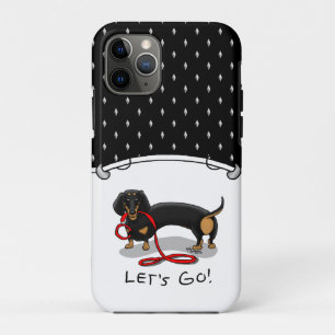 Funda Para iPhone 11 Pro ¡Vamos! Dachshund (negro y bronceado) Perro gracio