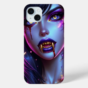 Funda Para iPhone 15 Mini Vampiro con Colmillos de Oro Arte de IA