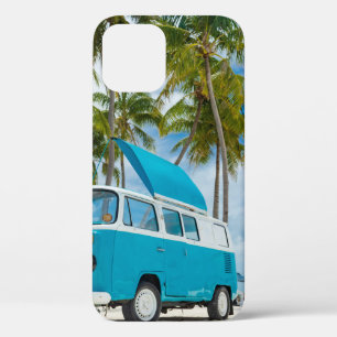 Funda Para iPhone 12 Van azul y blanca en la playa