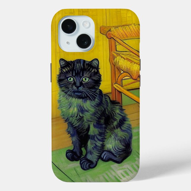 Funda De Case-Mate Para iPhone Van Gogh Black Cat (Reverso )