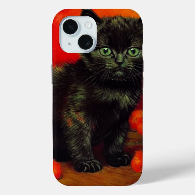 Funda De Case-Mate Para iPhone Van Gogh Black Kitten (Reverso )