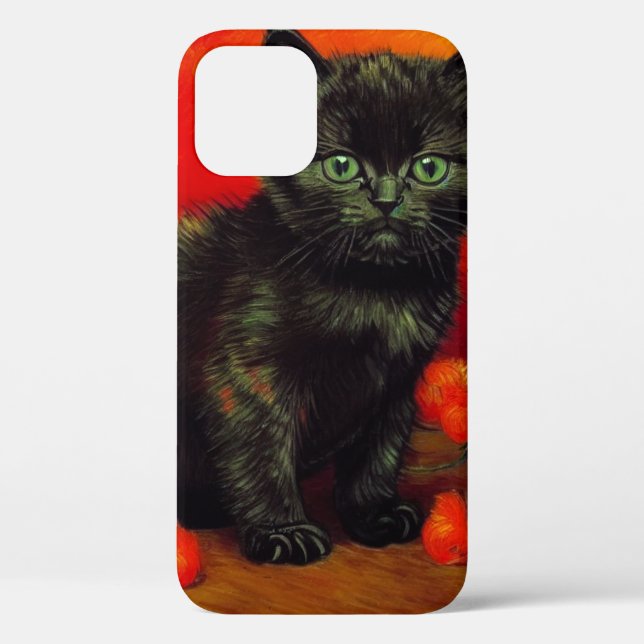 Funda De Case-Mate Para iPhone Van Gogh Black Kitten (Reverso )