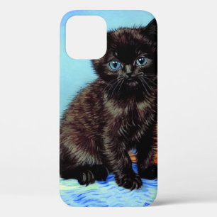Funda Para iPhone 12 Van Gogh Black Kitten con yarn