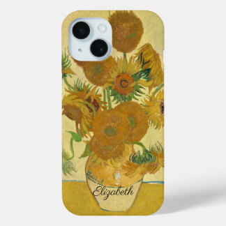 Funda Para iPhone 15 Van Gogh Doce Girasoles Arte Original Obra Maestra