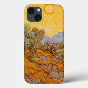 Funda Para iPhone 13 Van Gogh Olive Trees cielo amarillo