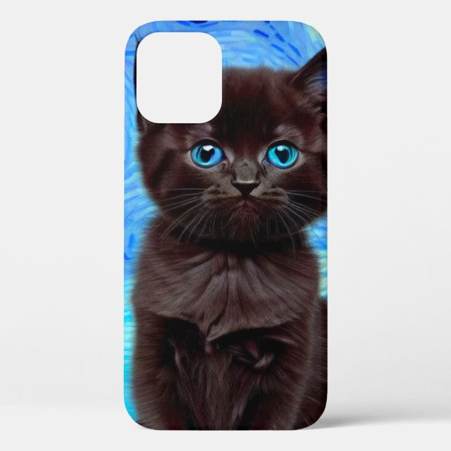 Funda De Case-Mate Para iPhone Van Gogh Starry Night Black Cat (Reverso )