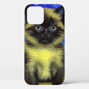 Funda Para iPhone 12 Van Gogh Starry Night Siamese Cat