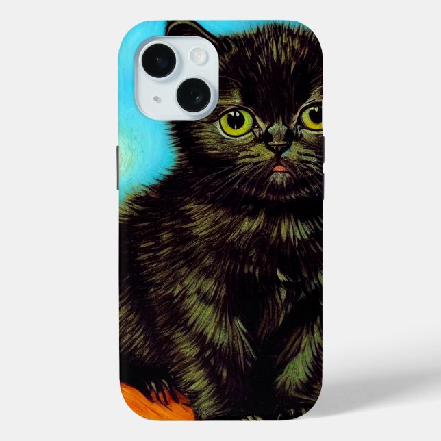 Funda De Case-Mate Para iPhone Van Gogh Style Pouting Kitten (Reverso )