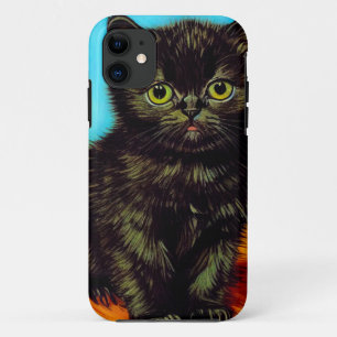 Funda Para iPhone 11 Van Gogh Style Pouting Kitten