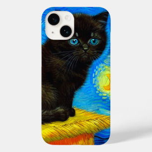 Funda Para iPhone 14 De Case-Mate Van Gogh Style Starry Night Cat