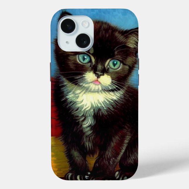 Funda De Case-Mate Para iPhone Van Gogh Tuxedo Cat (Reverso )