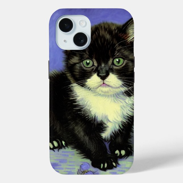 Funda De Case-Mate Para iPhone Van Gogh Tuxedo Kitten (Reverso )