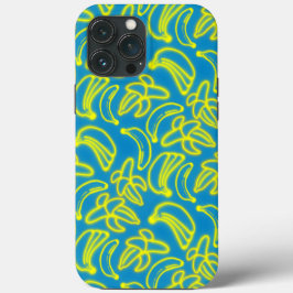 Funda Para iPhone 13 Pro Max Vaporwave Neon Bananas Retro Futurista