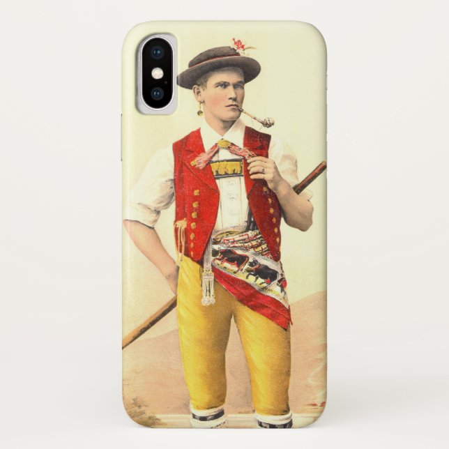 Funda De Case-Mate Para iPhone Vaquero de Appenzell en traje suizo tradicional (Reverso)