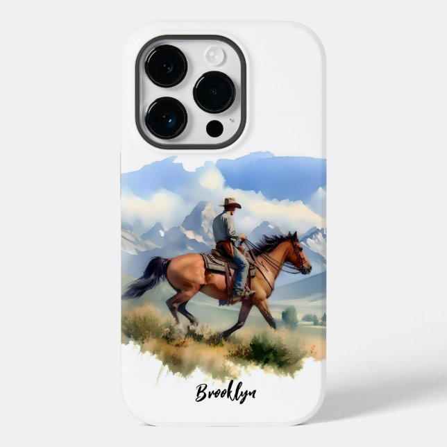 Funda De Case-Mate Para iPhone Vaquero en caballo bayo (Reverso )