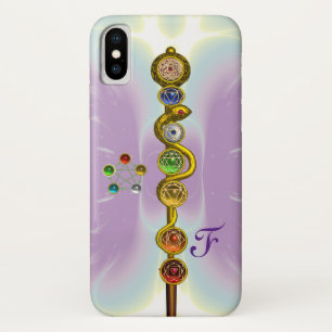 FUNDA PARA iPhone X VARA DE ASCLEPIO 7 CHAKRAS, YOGA, ENERGÍA ESPIRITU