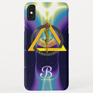 FUNDA PARA iPhone XS MAX VARA DE ASCLEPIO DENTISTA ODONTOLOGÍA MONOGRAMA
