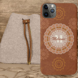 Funda Para iPhone 15 Pro Max Variación de tonos de tierra rusos de Boho Tribal