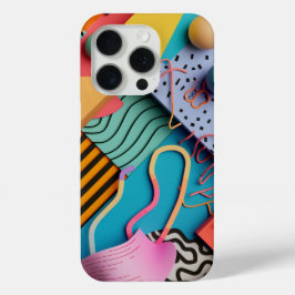 Funda Para iPhone 15 Pro Varias formas 3D con patrones de líneas