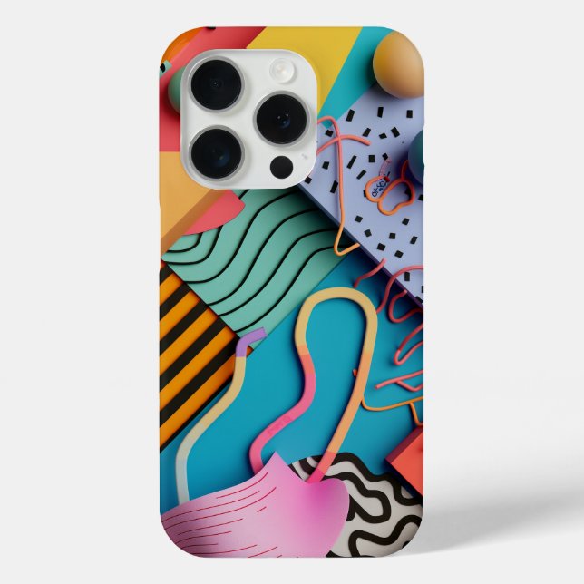 Funda De Case-Mate Para iPhone Varias formas 3D con patrones de líneas (Reverso )