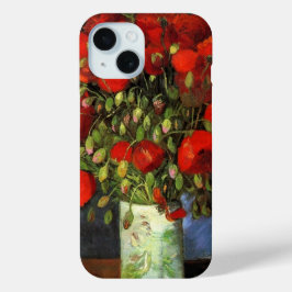 Funda Para iPhone 15 Vase con los pipetas rojos de Vincent van Gogh