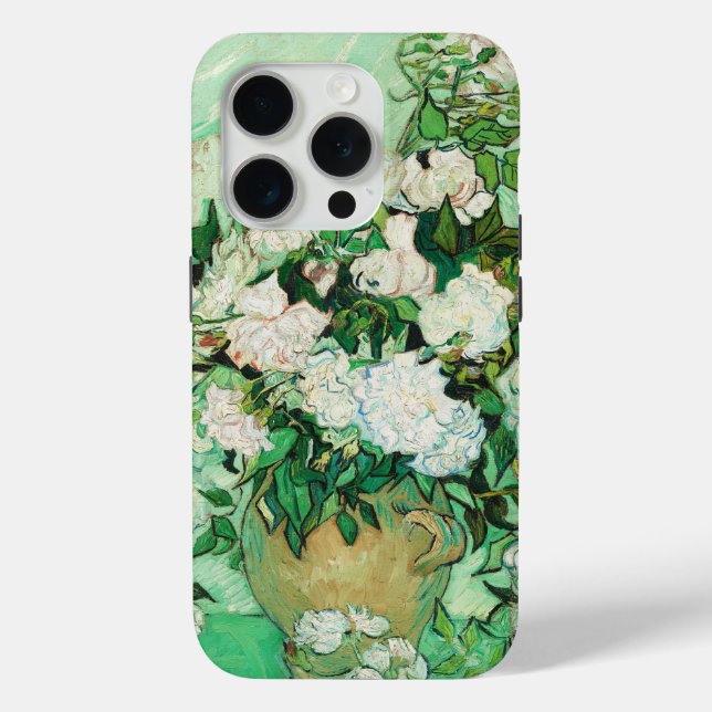 Funda De Case-Mate Para iPhone Vase with Pink Roses, Vincent Van Gogh (Reverso )