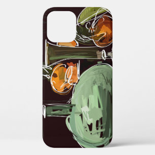 Funda Para iPhone 12 Vaso verde del vino de frutas expresionista